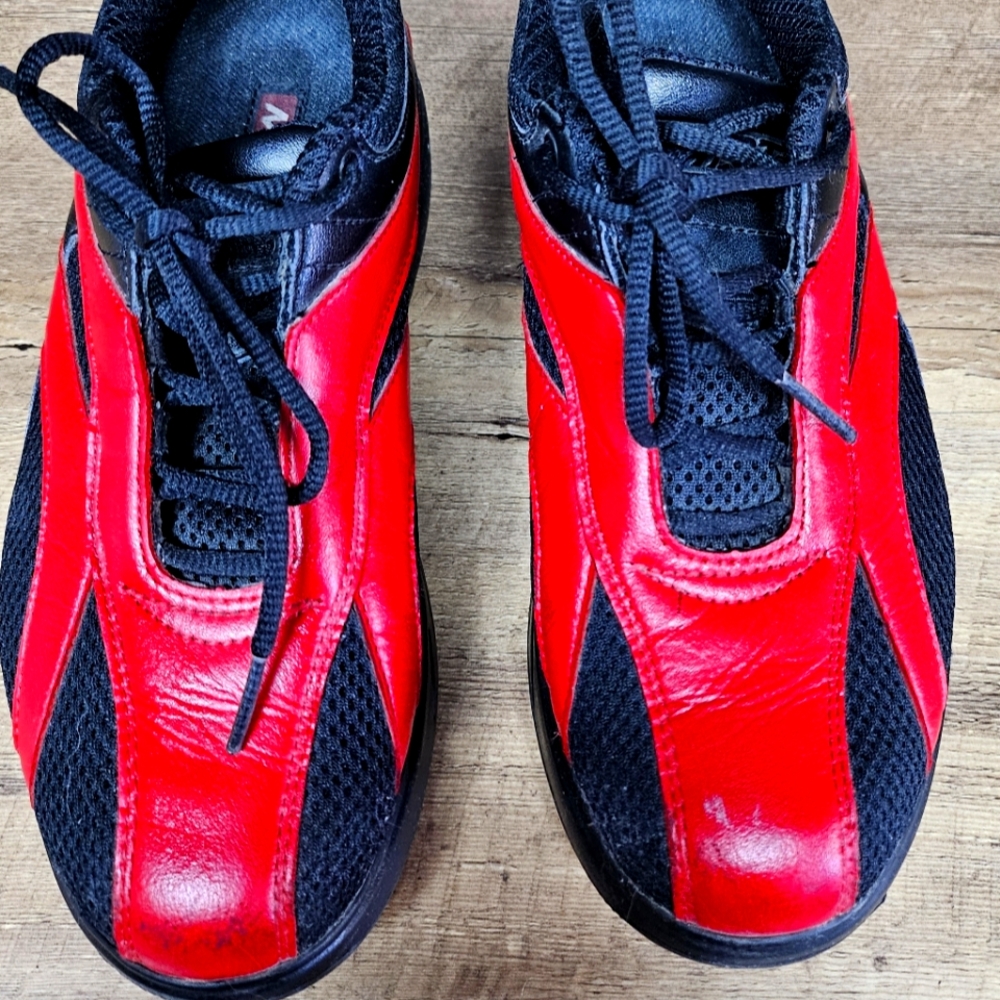 MBT Red and Black Athletic Shoes with Modern Design and Breathable Materials